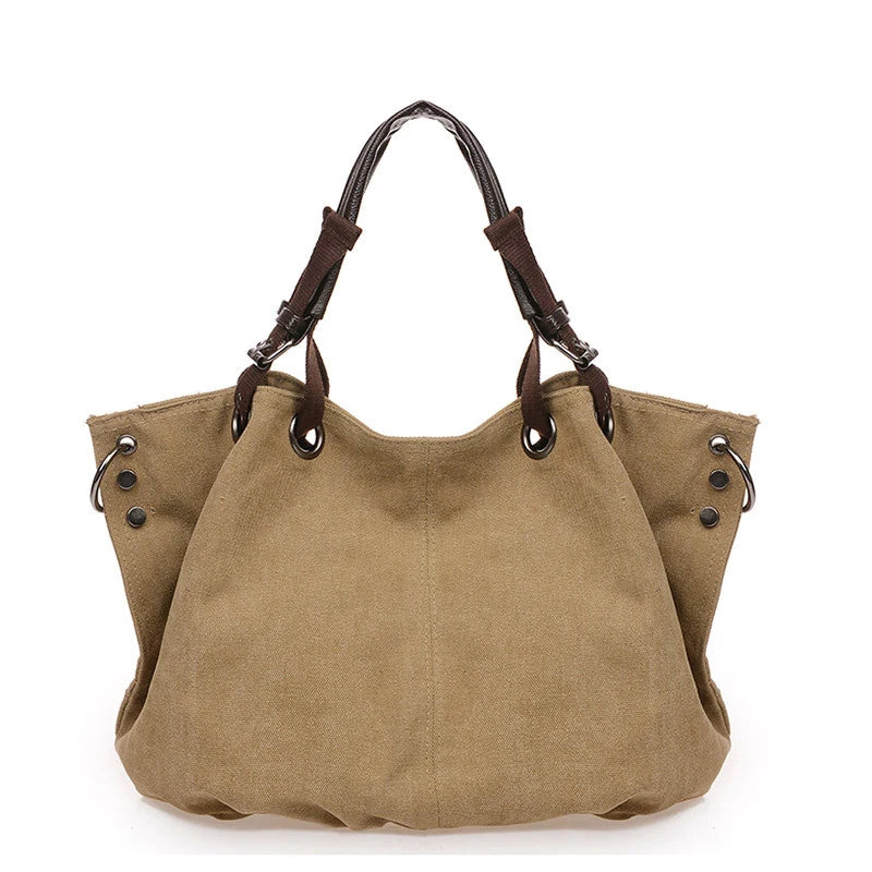 High Quality Canvas Handbag Shoulder Bags for women Casual Large Capacity Crossbody bag Ruched