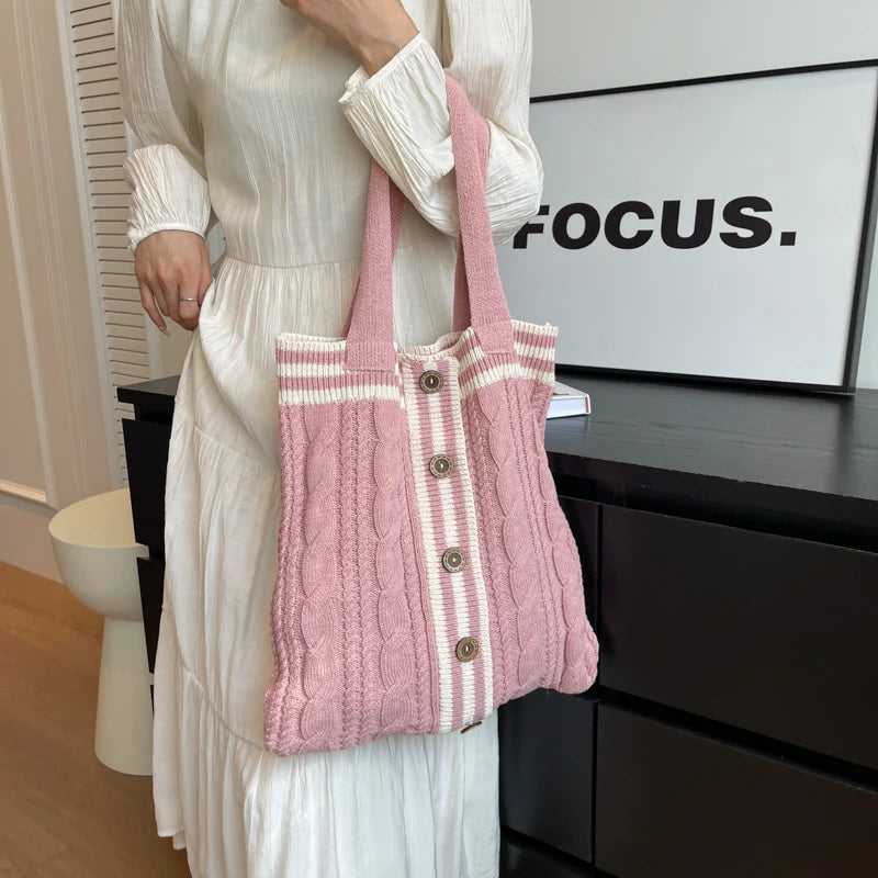 Woolen Knitted Shoulder Bags For Women