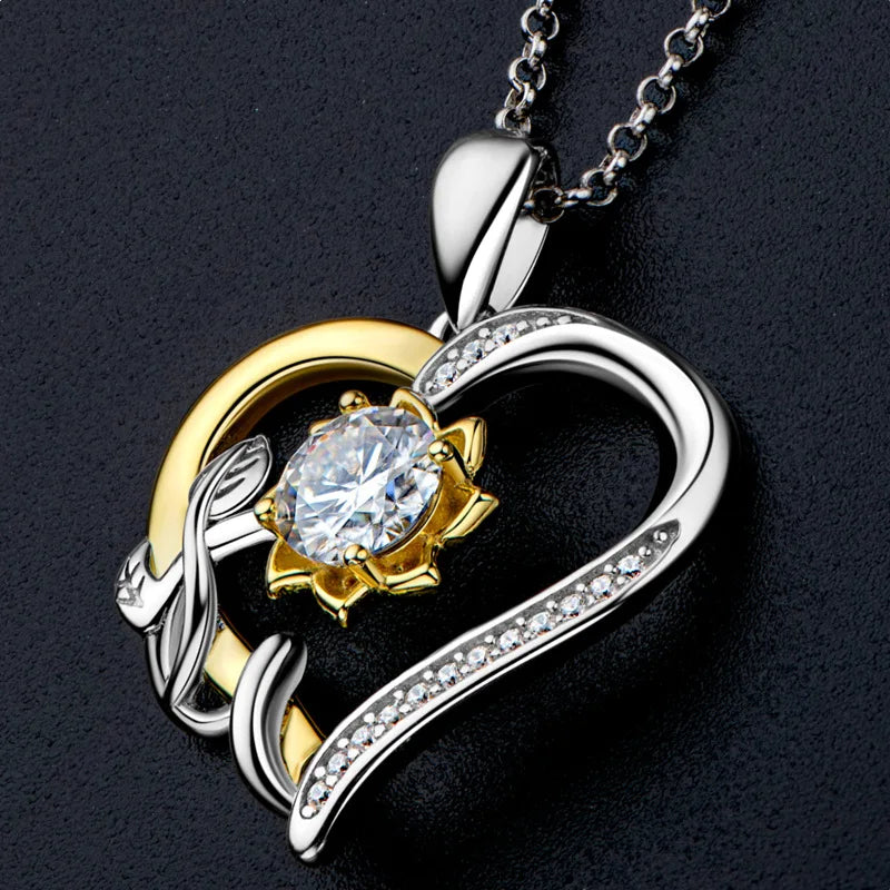 Necklaces for Women Sunflower Pendant 100% S925 Sterling Silver