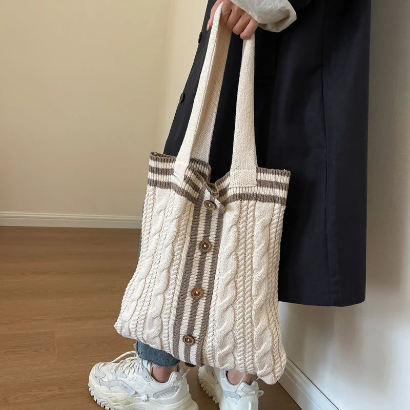 Woolen Knitted Shoulder Bags For Women