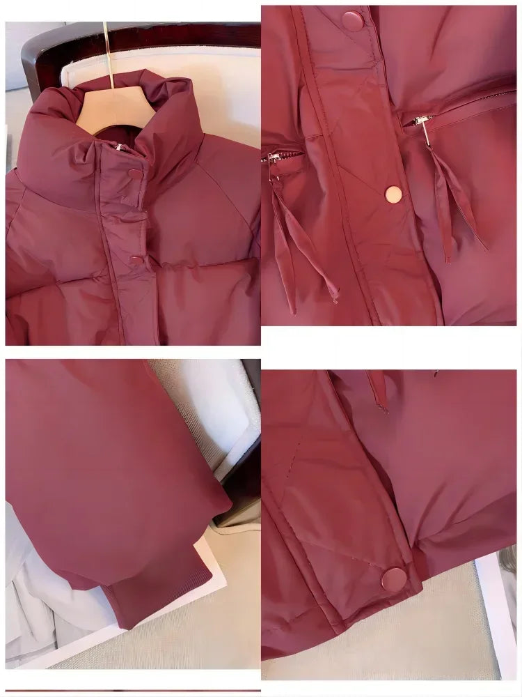 Women's Jacket New Collar Stand Short Coat Padded Cotton Thickening Winter Coats For Women