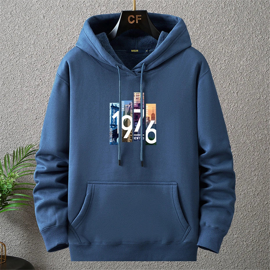 Plus Size 12XL 10XL Hoodies Men Autumn Winter Thick Fleece Hoodie Male Big Size 12XL Print Hooded Pullover Loose Hoodies Red