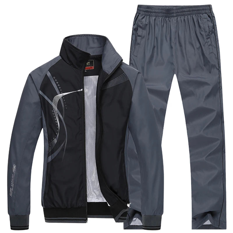 For men, 2-piece running sports set, jacket + sweatpants,