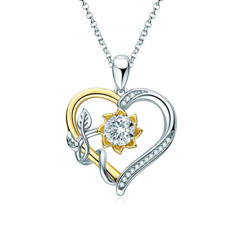 Necklaces for Women Sunflower Pendant 100% S925 Sterling Silver