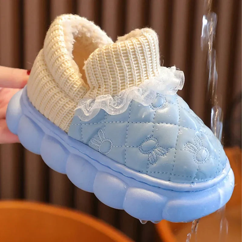 Children's Cotton Slippers Winter Shoes Kids