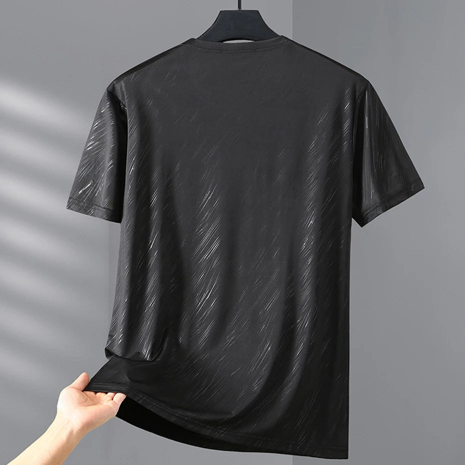 12XL 10XL Plus Size T-shirt Men Summer Cool Short Sleeve T Shirts Big Size Tops Tees Male Casual Stretch Tshirt 12XL