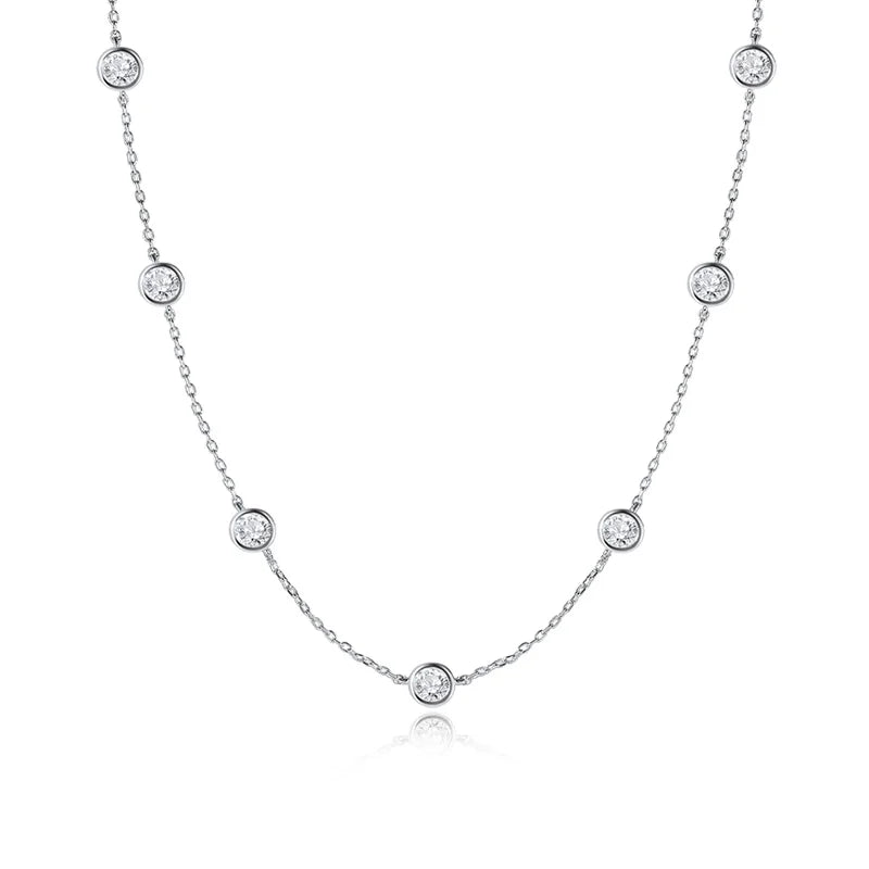 Smyoue 3-5mm Bubbles All Moissanite Diamond Necklace for Women D Color Female Party Pendant 100% 925 Sterling Silver Wholesale