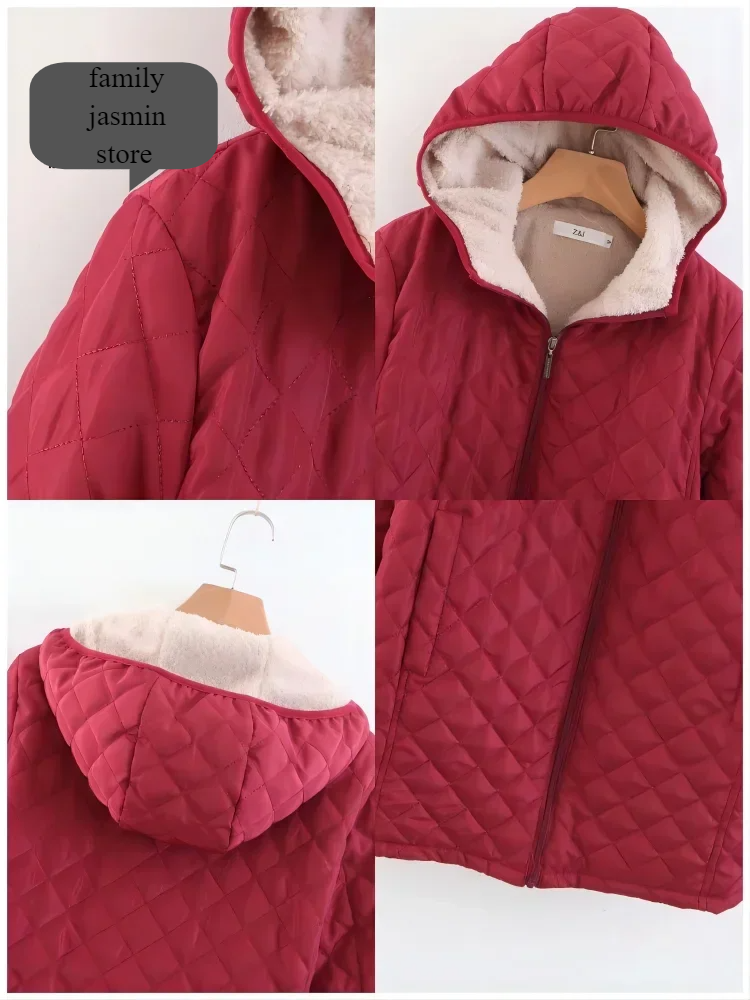 Warm winter down jacket for women with cotton lining